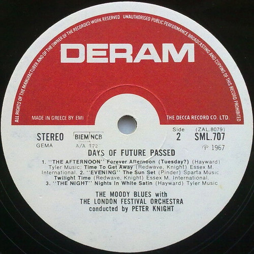 Days of Future Passed vinyl record used, rock