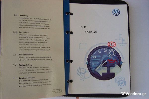  vivlio VW GOLF 4 - OWNERS MANUALL ORIGINAL
