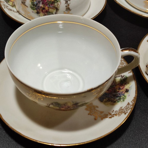 1960s Serving Set Made in Japan like new with 6 Cups and Creamer