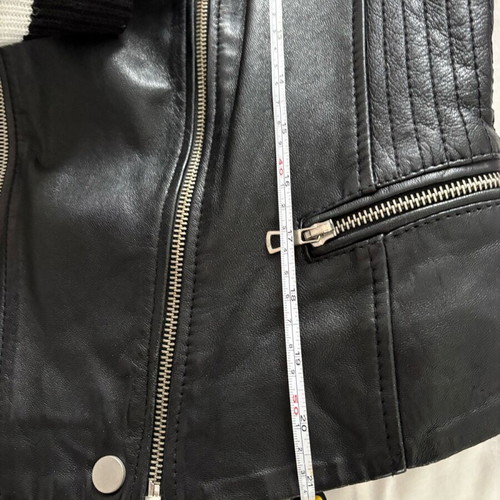 Zara μαύρο πανωφόρι μπουφάν biker γνήσιο δέρμα μεταχειρισμένο