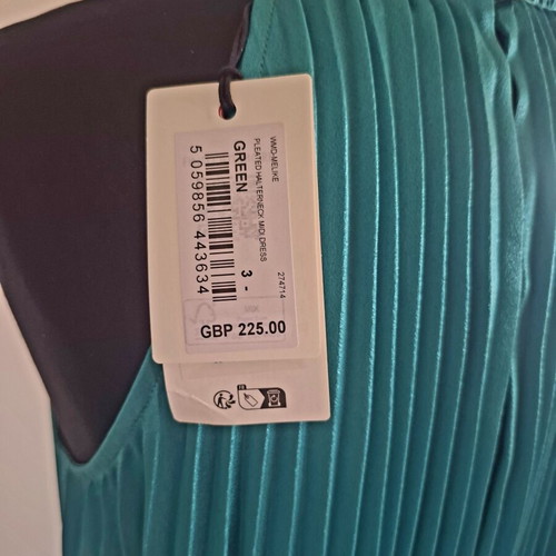 Ted Baker satin dress new with label, bright green, halterneck