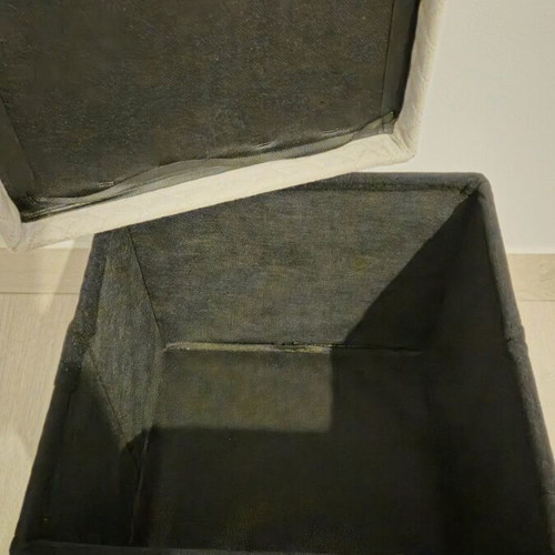 Quilted gray stool like new