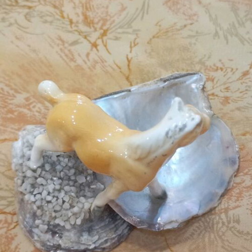 Decorative shell used with ceramic horse