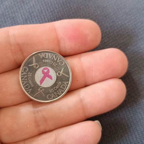 Canadian Breast Cancer Ribbon 25 Cents Coin 2006 like new