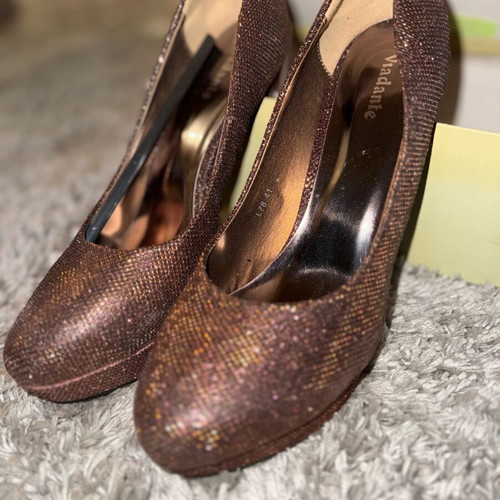 Glitter platform high heels bronze copper by Viadante new