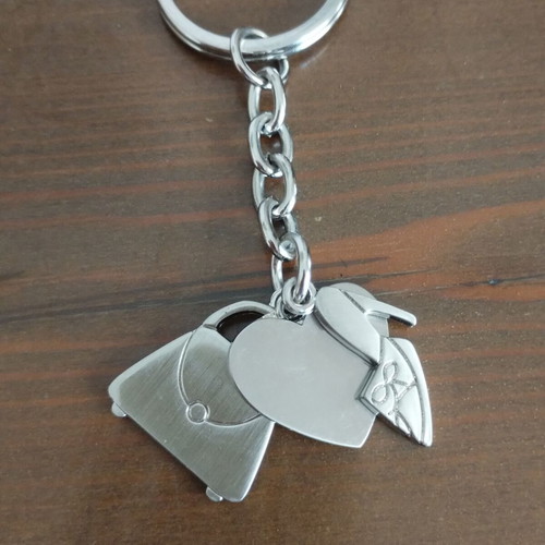 Nine West keychain, silver, unused