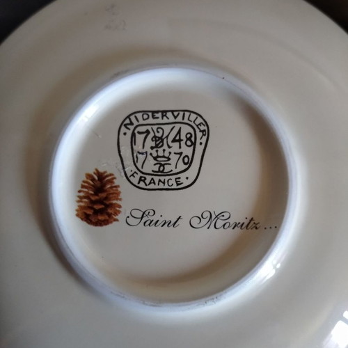 Niderviller France Saint Moritz collectible cups set of two for espresso