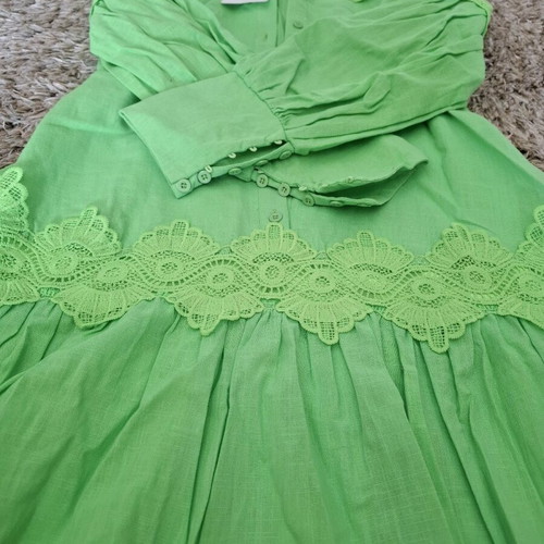 Linen dress light green new, size M