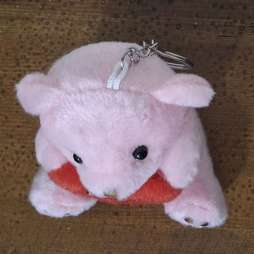 Keychain pink teddy bear Love new