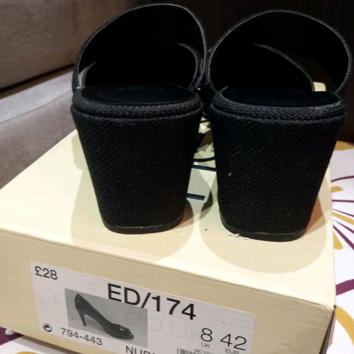 Evans black mule used, size 41.5, chunky heel