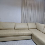 Leather L-shaped sofa with three beds