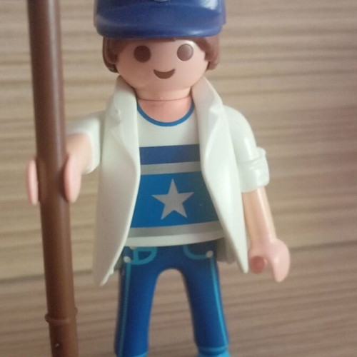 Playmobil Atromitos football fan figure with flag and cap