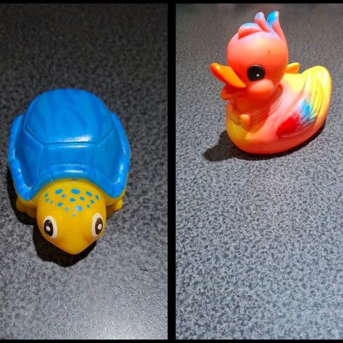 Children's bath figures used, duck and turtle (2 pcs)