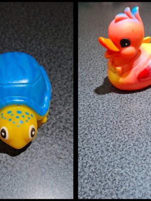 Children's bath figures used, duck and turtle (2 pcs)