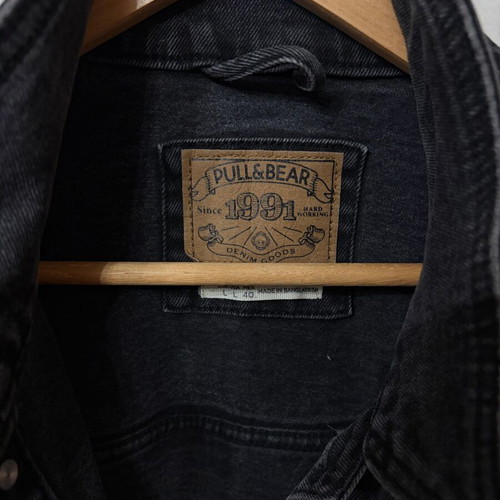 Pull&Bear black denim jacket, size Large