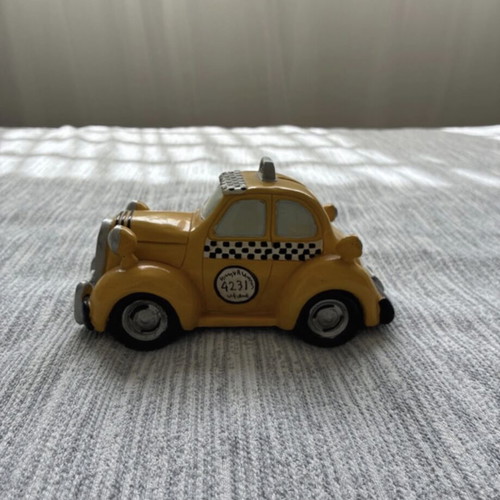 Taxi piggy bank, porcelain