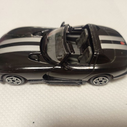 Dodge Viper RT/10 1993 1/43 Scale Diecast Black with Silver Stripes like new