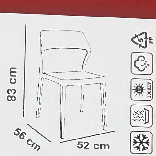 Siesta Snow chairs new, red and yellow, set of 40