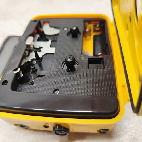 Amstrad All Weather Sports Vintage Walkman used, yellow cassette radio