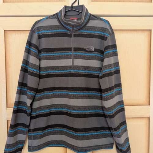 The North Face fleece used, medium size, gray and blue