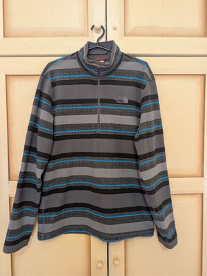 The North Face fleece used, medium size, gray and blue