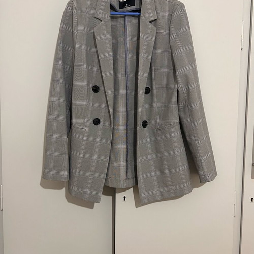 Checked unlined jacket S/M like new, gray Tally Weijl