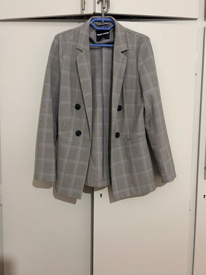 Checked unlined jacket S/M like new, gray Tally Weijl
