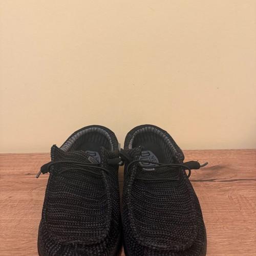 Hey Dude canvas moccasins new, size 44, black athletic