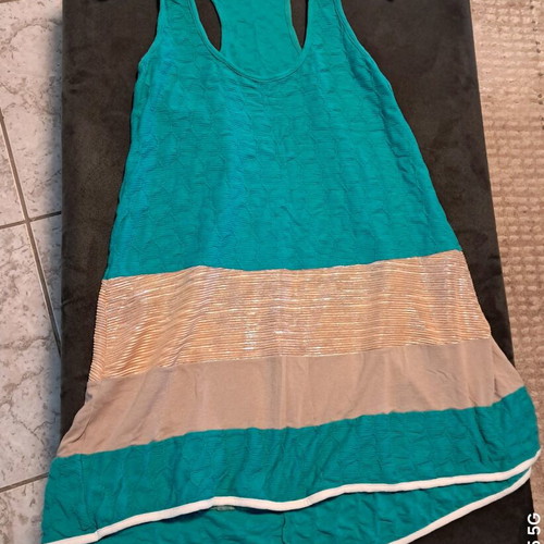 Bsb short asymmetrical cotton dress like new, turquoise and gold