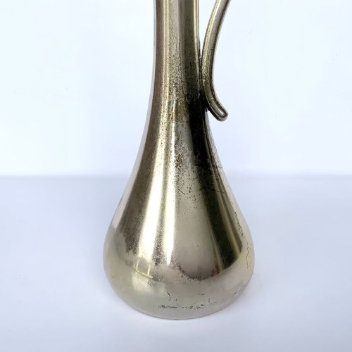 Silver-plated small vase with handle used, minimal design