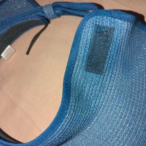 blue straw hat