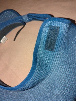 blue straw hat