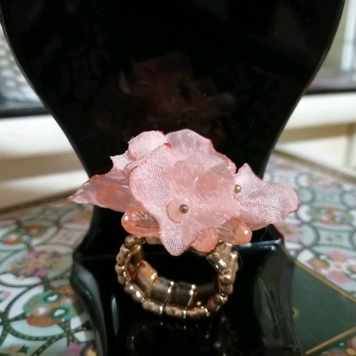 Vintage ring with fabric flower used