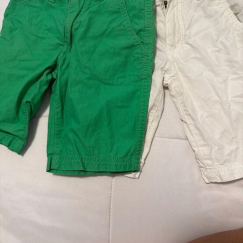 Benetton bermuda shorts for 4-year-old boy, white and green