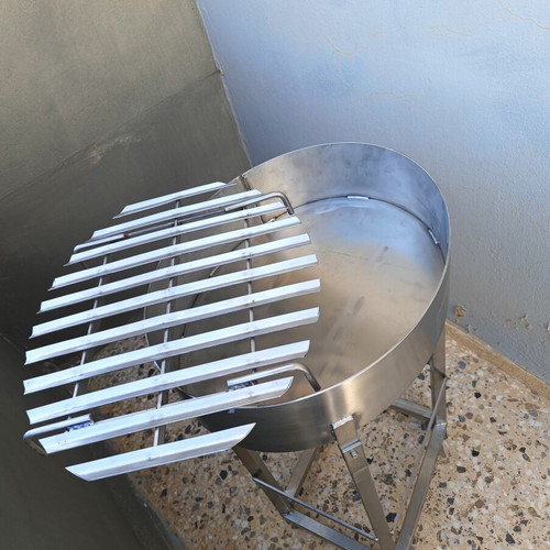Inox Charcoal Grill New, Oval Shape, Portable and Durable