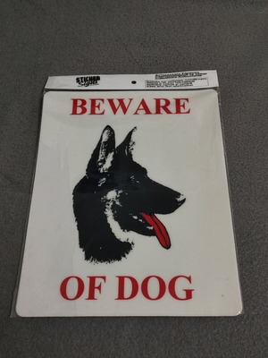 Sticker sign beware of dog new