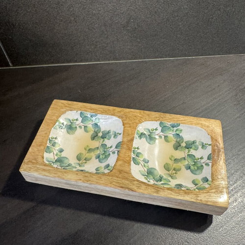 Serving tray used, ideal for nuts or dips, approx. 10 x 3.5 x 20 cm