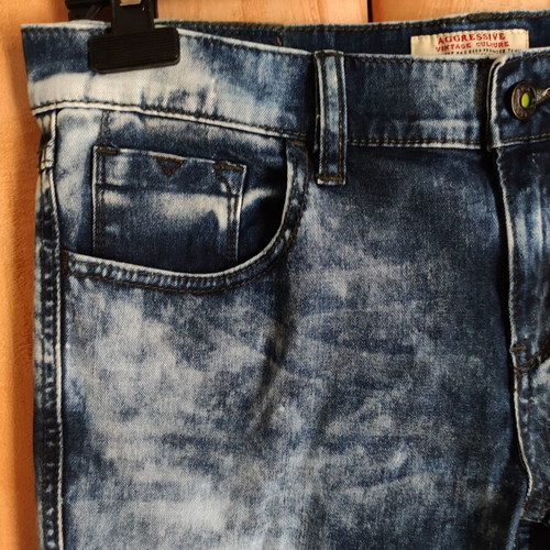 Aggressive Vintage Culture Jeans used, blue acid wash tie dye, size 30