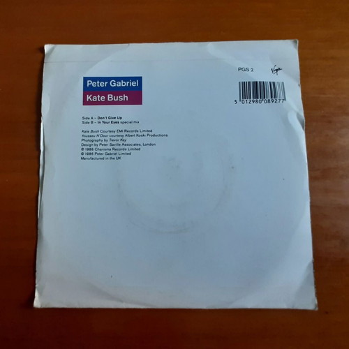 Peter Gabriel & Kate Bush Don't Give Up 7" single used, authentic UK edition