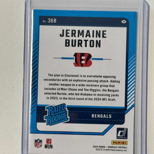 2024 Panini Donruss Football #350 Jermaine Burton Rated Rookie Red Press Proof card new