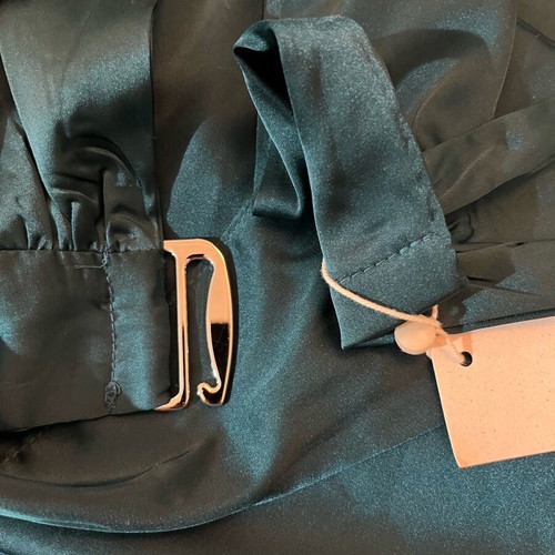 Satin maxi dress new, petrol green, size S