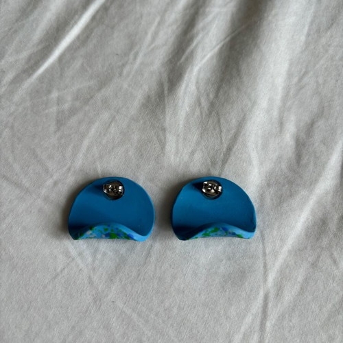 Pulpa Maris Teal polymer clay earrings new, blue