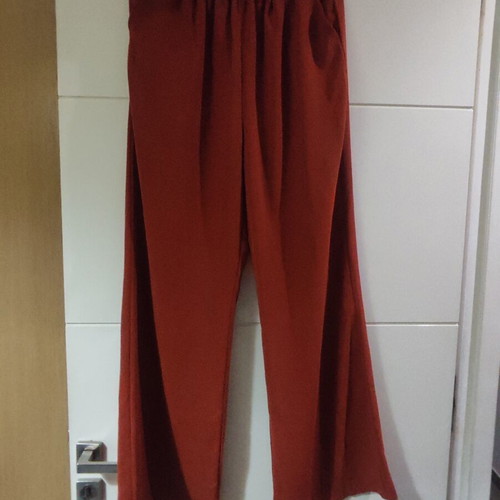 Set top and wide-leg pants like new, one size, brick color