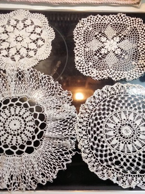 Vintage Handmade Crochet Doilies Set of 4 White like new