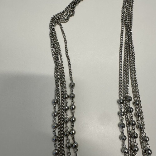 Women's necklace with five silver chains
