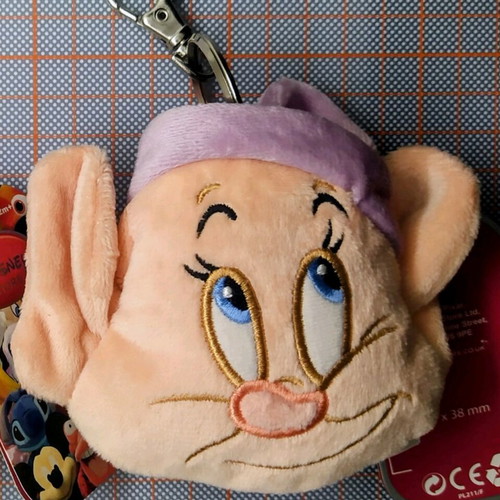 Disney keychain wallets with Grumpy and Dopey new, multicolor