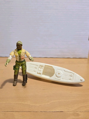 G.I. Joe Stalker v3 1989 figure with kayak used, vintage Hasbro