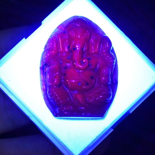 Ruby carved statue of god Ganesha 64 ct natural