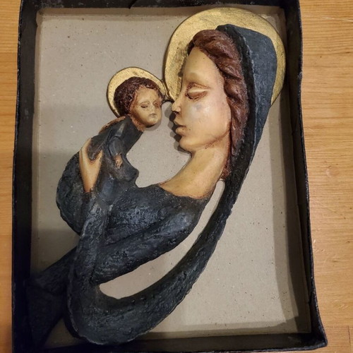 Decorative wall plaque Panagia with Christ like new