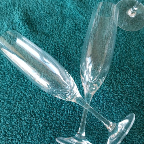 Nachtmann crystal glasses new, set of 11, tall champagne flutes